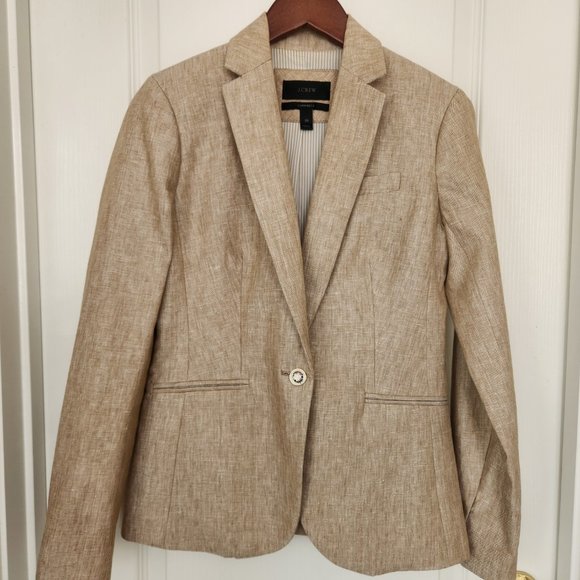 NWOT J. Crew Campbell Linen Blazer 00 - Picture 2 of 14